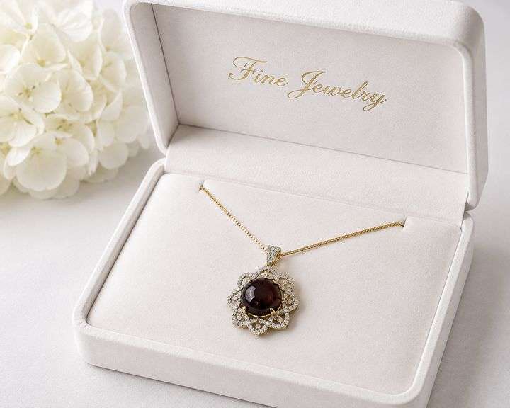 Gorgeous 46.00CTS Rare Unheated Round Cabochon-Cut Ruby & 3.94CTW  White Sapphires in 14K Yellow Gol
