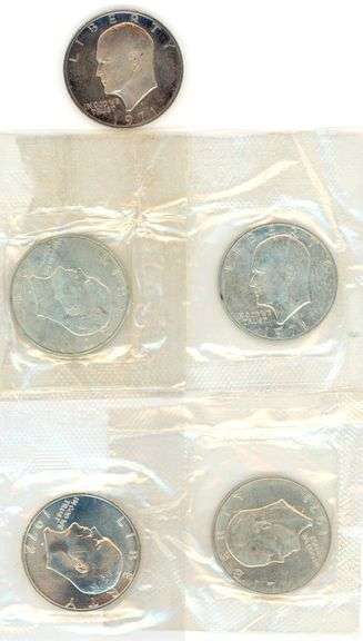 5 Assorted Silver Eisenhower Dollars: Proof & BU