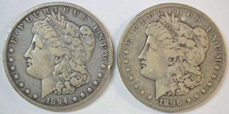 Scarce 1894-S & 1896-S Morgan Silver Dollars