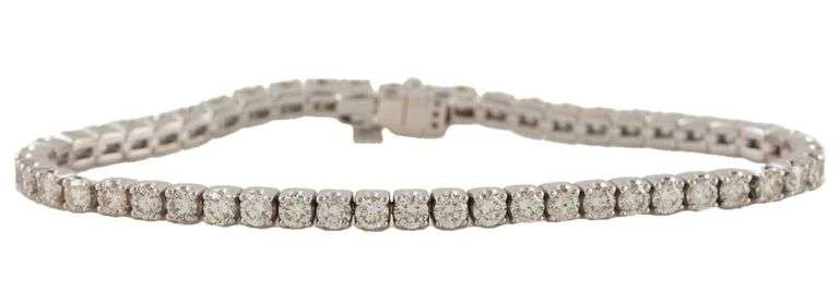 5.20ctw Round Diamond Tennis Bracelet in 14K