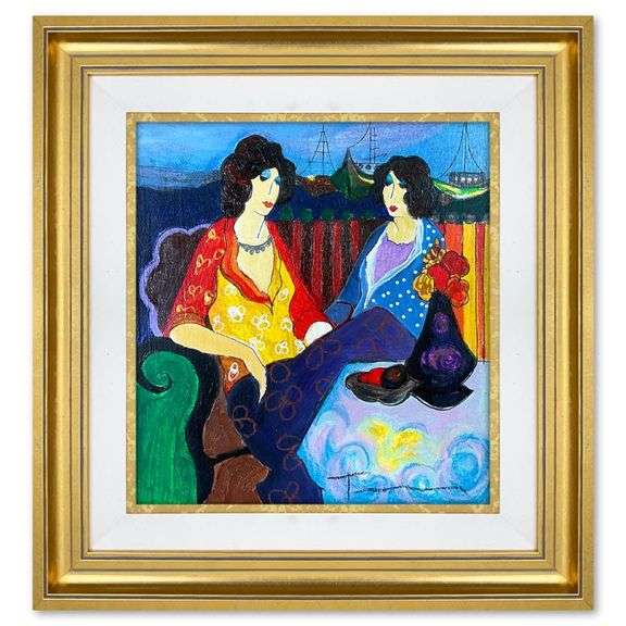 "At the Port" by Itzchak Tarkay (1935-2012)