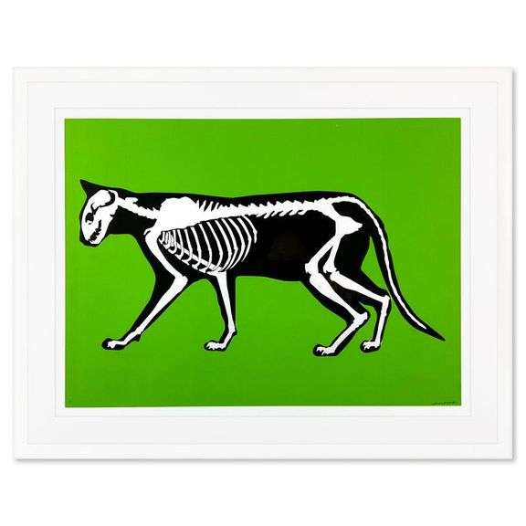 "Skeleton Cat (Green)" by Hijack