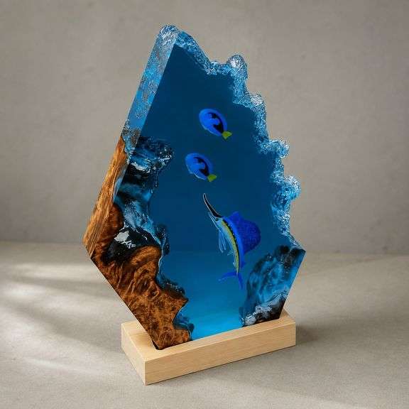 Ocean Diorama Lamp Coral Reef Scene