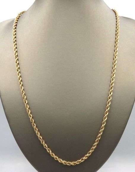 In Demand 14K YG Hollow Rope Necklace