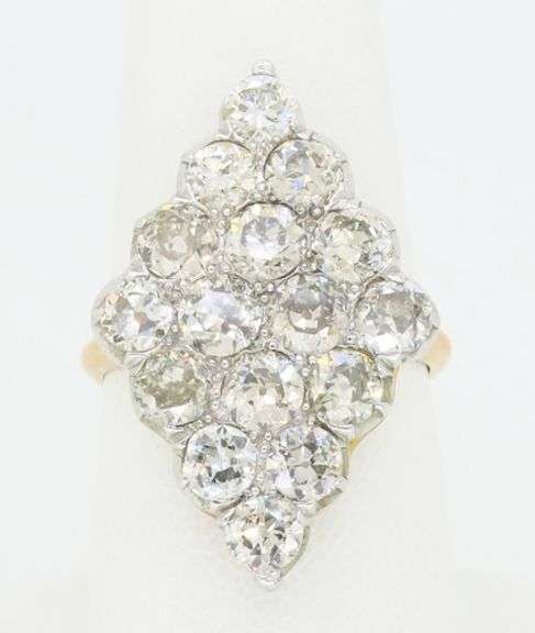 Vintage 22k Gold, 4.25CTW Diamond Cocktail Ring