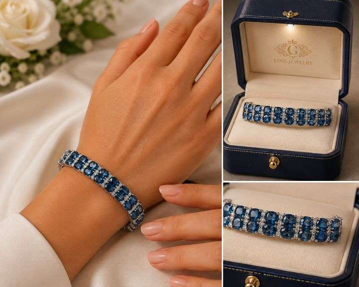Amazing 25.81 cts. Sapphire Bracelet