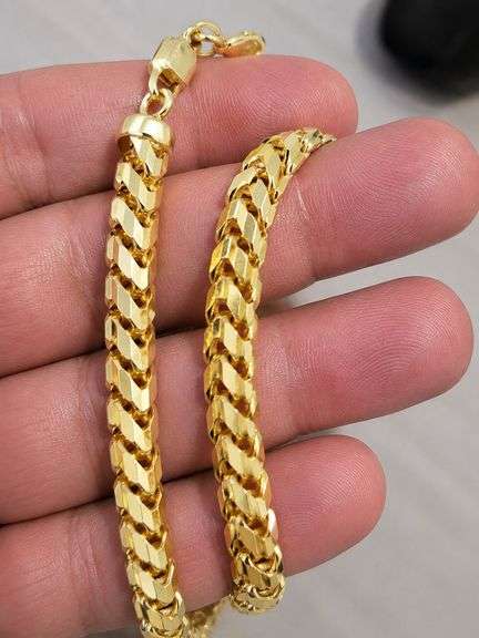 Very heavy and fine hand made 14k yellow gold Necklace, 142gr, Size: 22