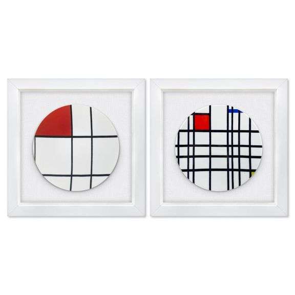 "2 Piece Plate Set" by Piet Mondrian (1872-1944)