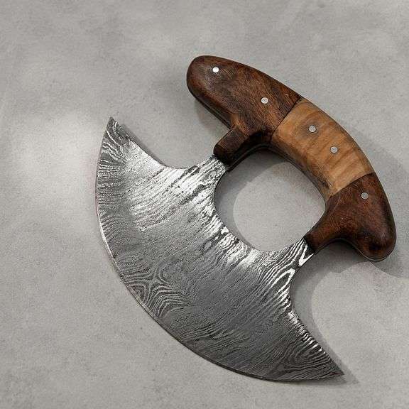 Handmade Damascus Steel Alaskan Ulu Knife