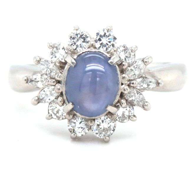 Seldom Seen Platinum Estate Star Sapphire Woman's Ring