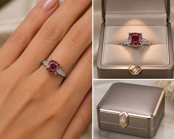 Very High Quality Platinum 2.68 Carat Certified Fancy Vivid Pink Lab Diamond Ring