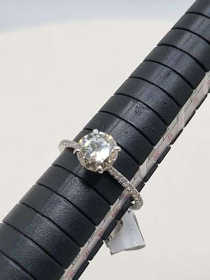 18k white Tiffany Style Engagement Ring