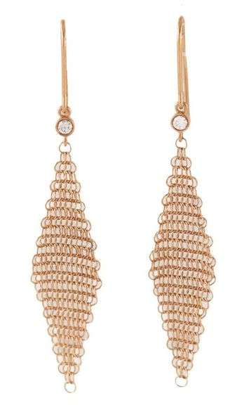 Tiffany & Co. Elsa Peretti 0.04ctw Diamond Mesh Drop Earrings in 18K
