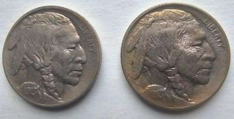 Choice Unc 1913 Type 1 & Type 2 Buffalo Nickels.