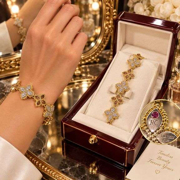 Venetian Princess collection in18K Gold Venetian Princess Diamond Flower Bracelet