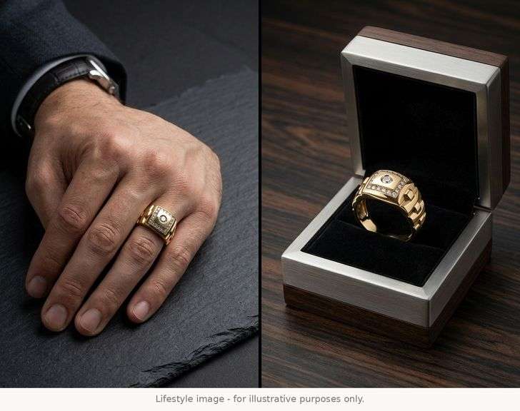 MEN'S CERTIFIED BRAND NEW 14K GOLD DIAMOND RING / BAND
