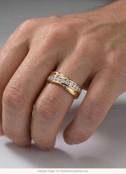 MEN'S CERTIFIED BRAND NEW 18K YELLOW GOLD DIAMOND RING / BAND