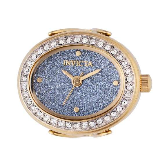 Invicta Women's Mini Quartz 2 Hand Blue Dial Ring Watch