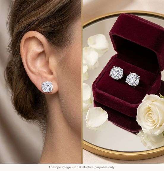 BRAND NEW 3.50 CARATS LAB GROWN DIAMOND STUDS. 14K WHITE GOLD