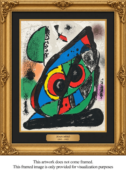Rare Joan Miró Original Color Lithograph – Litógrafo IV Plate II – Mourlot 1256