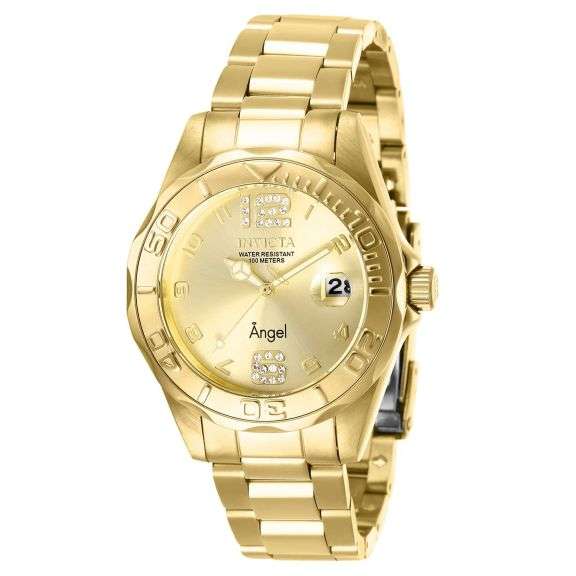 Invicta Women's Angel Quartz 3 Hand Gold Dial Watch