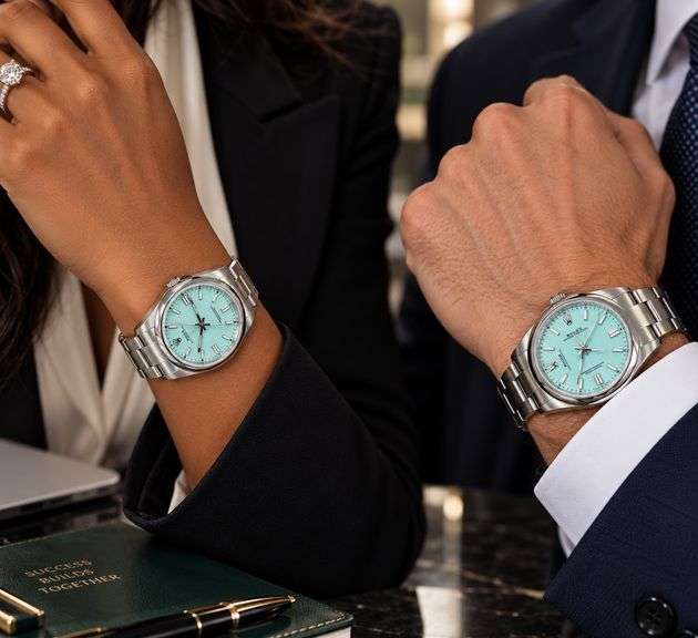 Stunning Rolex Oyster Perpetual 41mm with aftermarket turquoise blue dial