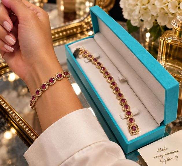 A true statement of elegance of Ruby and diamond Bracelet in Silver – GGA Certified. Set in lustrous