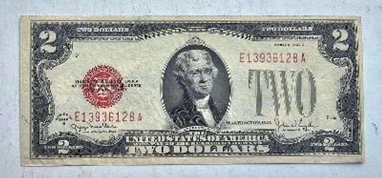 1928 G Slider First Series Small Size US Currency $2 US Note