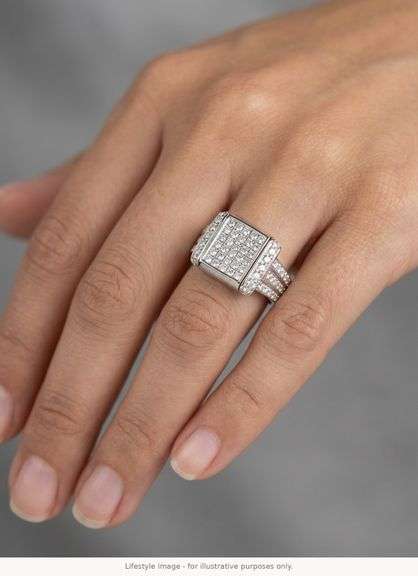 CERTIFIED 14K WHITE GOLD DIAMOND FLIP RING