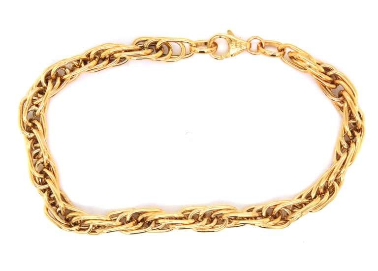 Pleasing 14kYG Woven Oval Links Bracelet