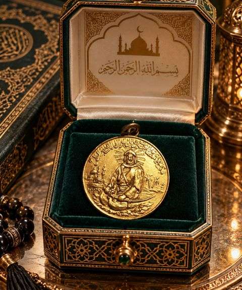 22k gold Arabian coin pendant,12.6 grams