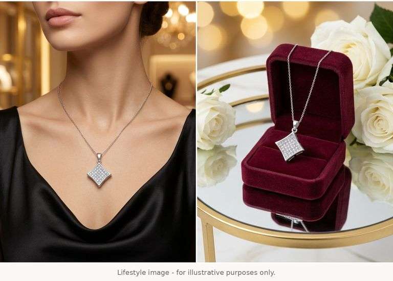 14K WHITE GOLD DIAMOND PENDANT
