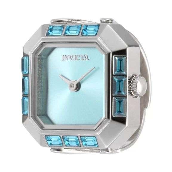 Invicta Women's Mini Quartz 2 Hand Tiffany Blue Dial Ring Watch