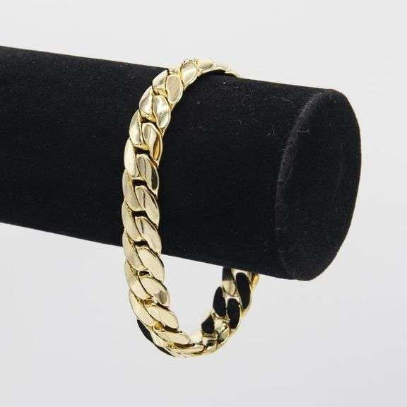 Huge 51.6 Gram 14 Kt Gold Plated Italian Link Bracelet