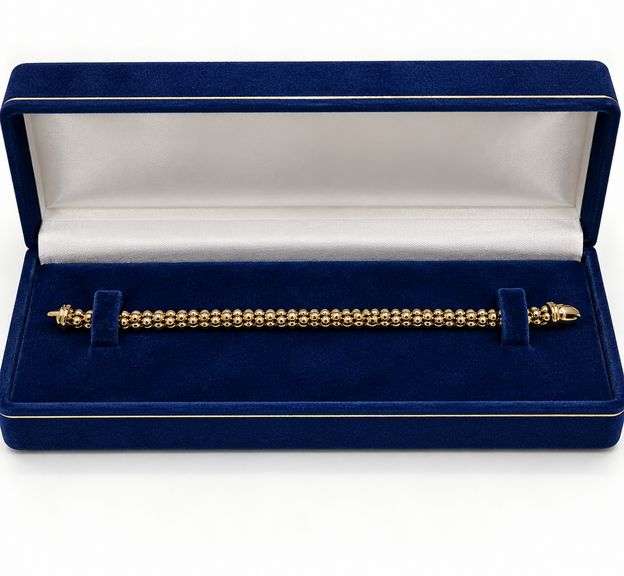 Italian handcrafted 14k yellow gold, 14.4gr, 7"chain bracelet