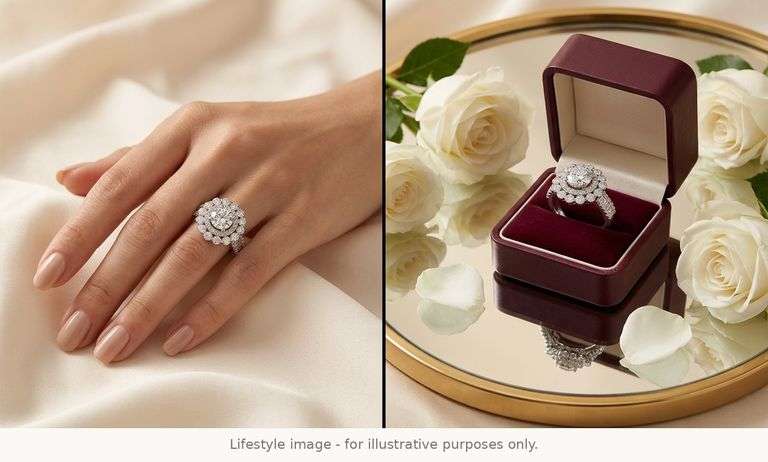 CERTIFIED BRAND NEW 18K WHITE GOLD DIAMOND ENGAGEMENT RING