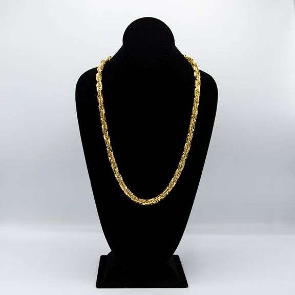 Huge 100.3 Gram 14 Kt Yellow Gold Plated Diamond Cut Rope Chainet