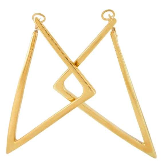 Roberto Coin Large Triangle Earrings in 18K