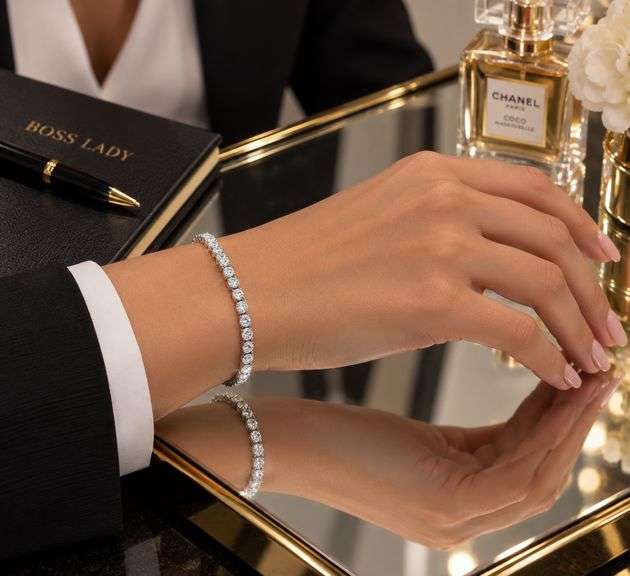 6.11 CTTW Lab Diamond Tennis Bracelet in 14KT White Gold
