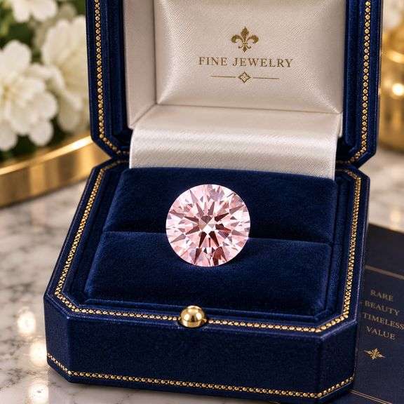 Magnificent IGI certified 5.01 ctw VVS2 lab grown fancy pink round diamond