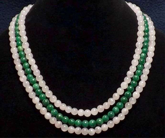 Beautiful Huge 721..5 Cttw Natural Mined From The Earth Jade and Rose Quartz Necklace Necklace