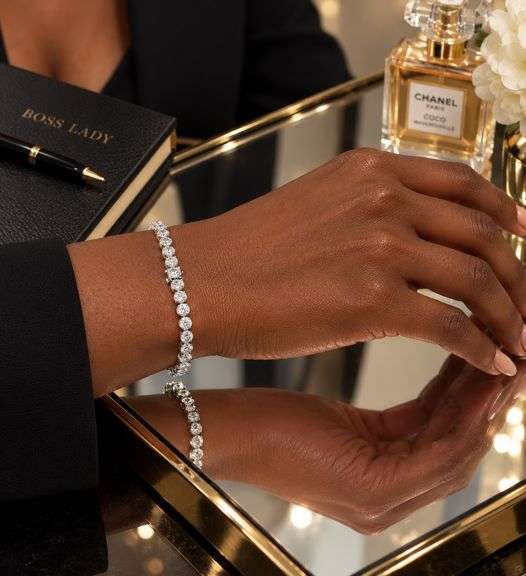 High Quality 4.45 CTTW Colorless Conflict Free Lab Diamond Tennis Bracelet in 14KT Gold, VS1