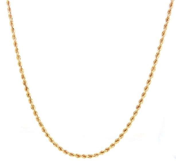 Useful 14K YG 24" Rope Necklace