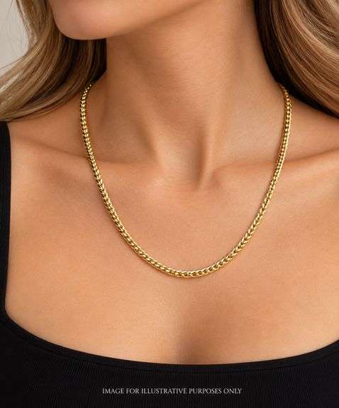 Very fine 14k Yellow gold hand made Necklace,  19GR, size: 20