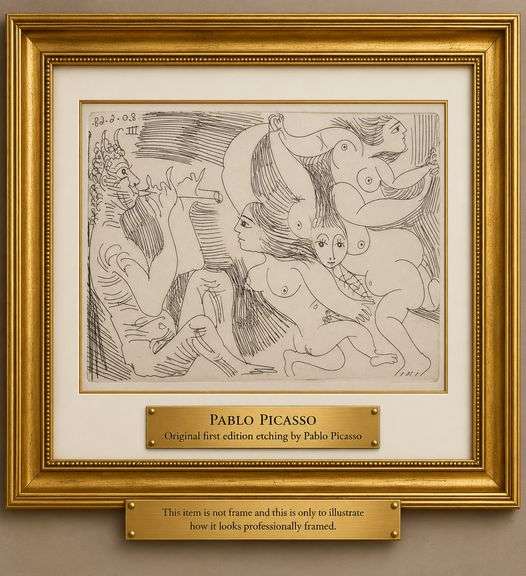 Extremely Rare Original Etching By Picasso-First Edition La Celestine