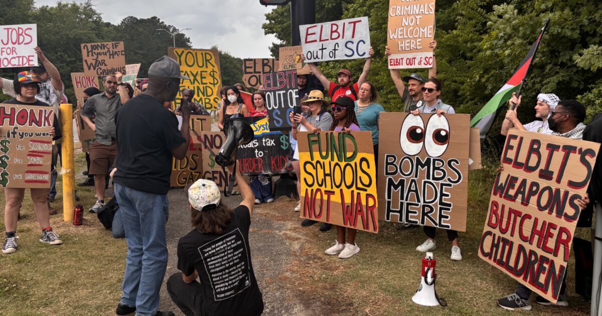 South Carolinians Wage May Day Protest of the Israeli Weapons Factory in Their Back Yard
