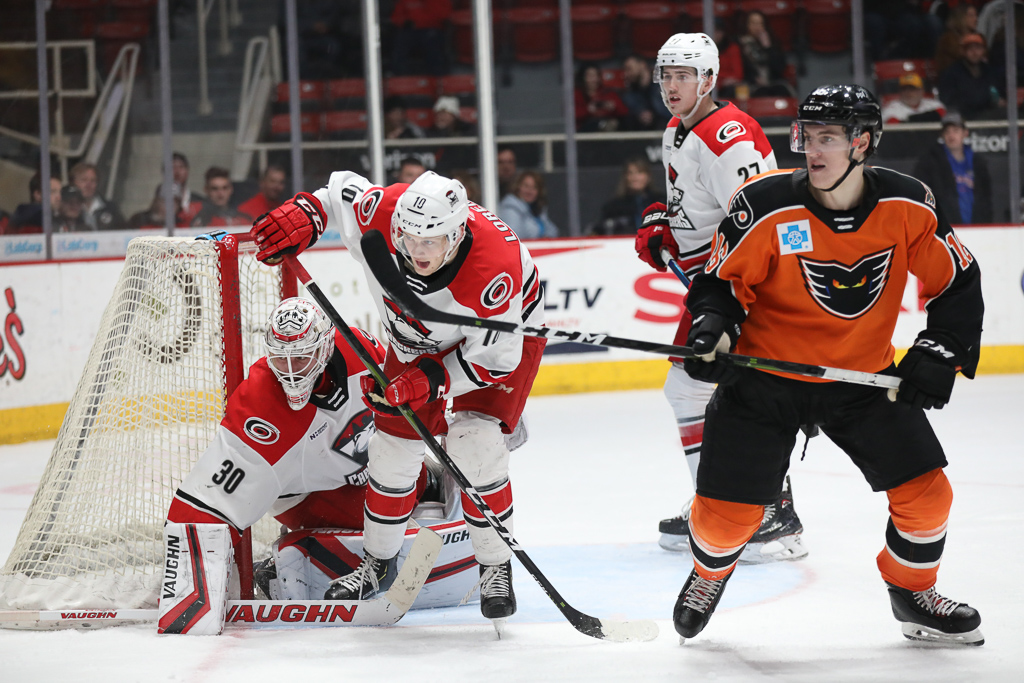 Nicolas Aube-Kubel scored the Phantoms' lone goal in a 5-1 loss to Charlotte Tuesday night.