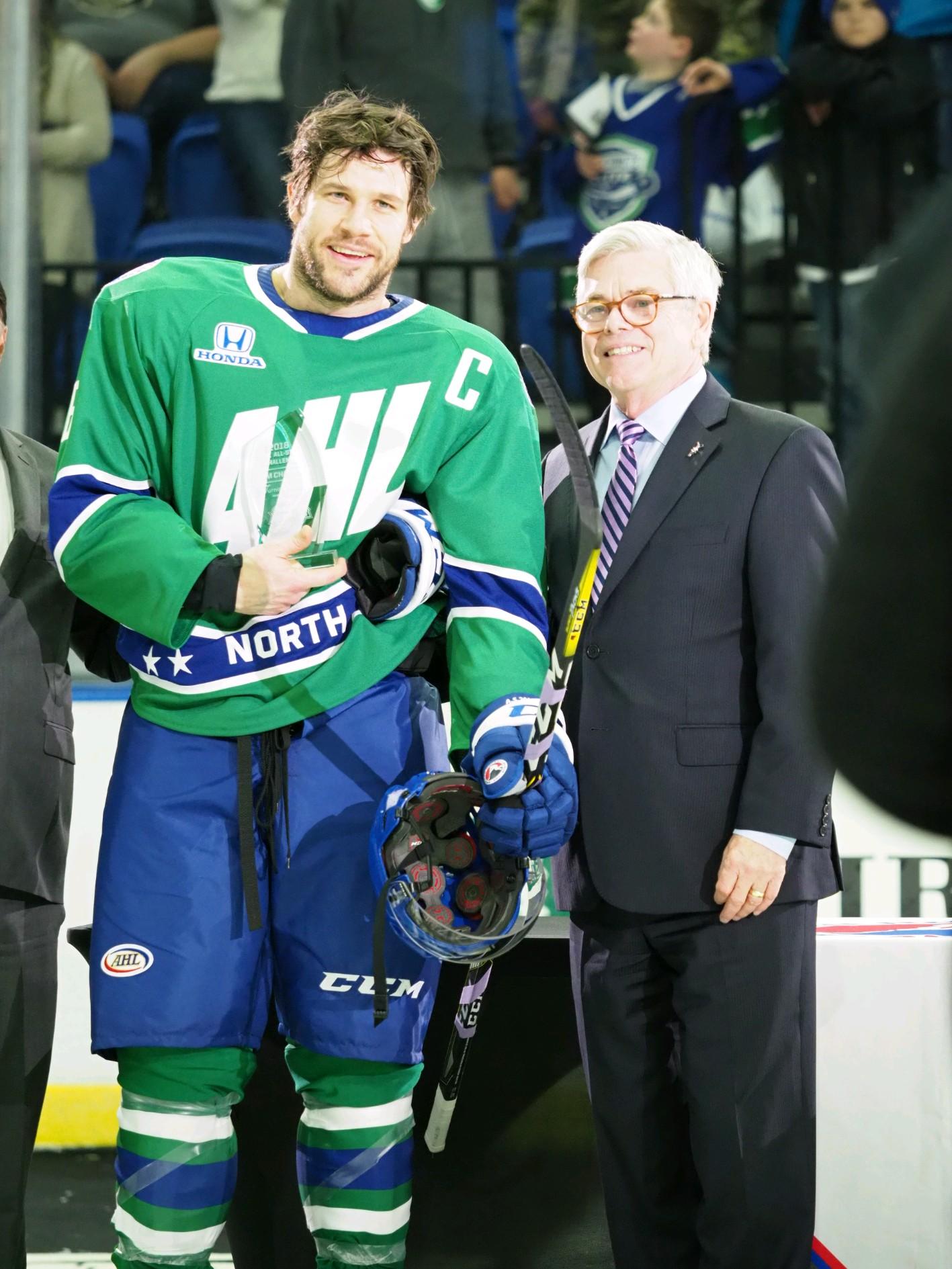 AHL President/CEO David Andrews (right) has informed the league that the 2019-20 season will be his last.