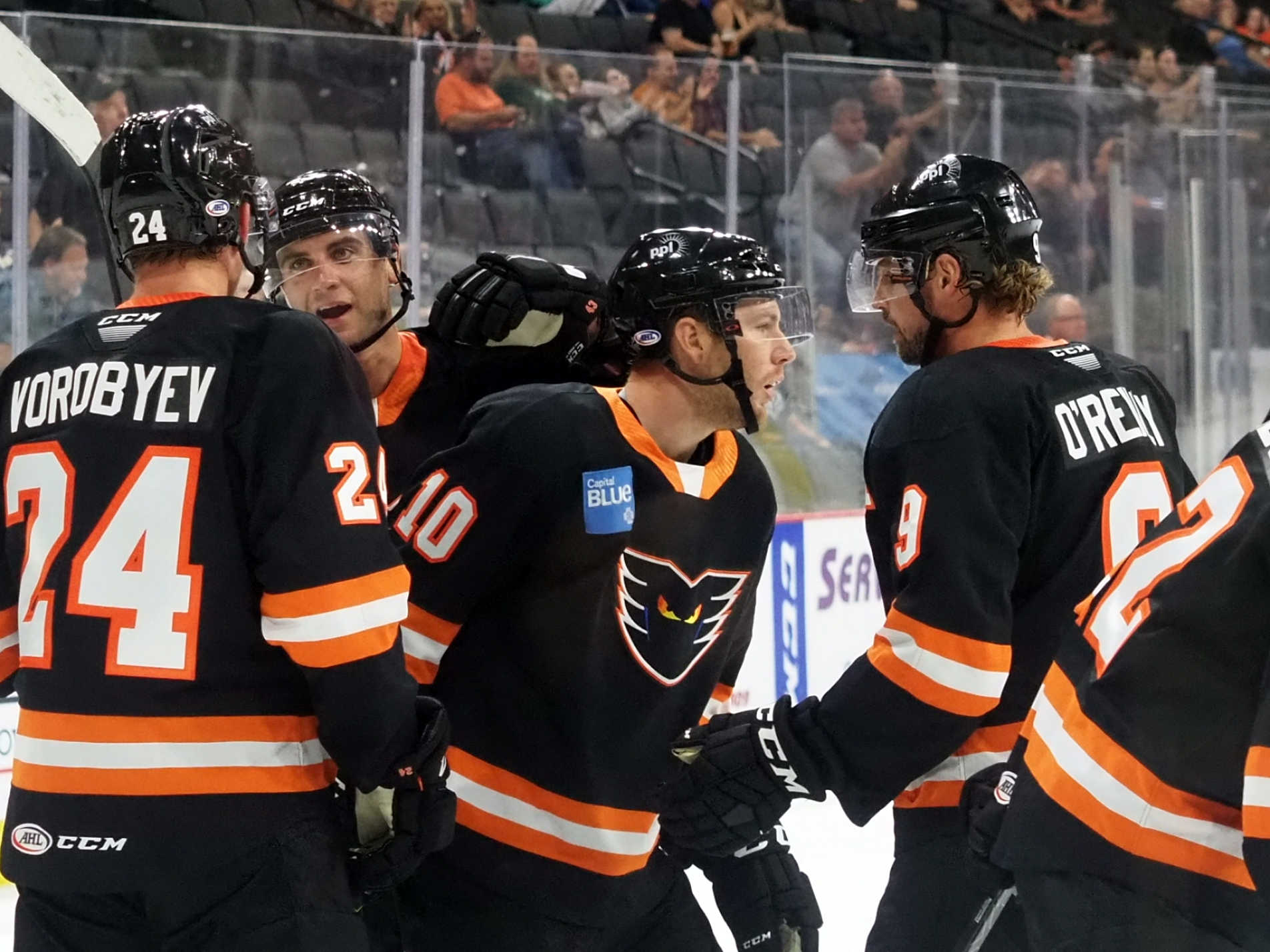 Greg Carey has a goal and an assist through two periods of Wednesday night's game.