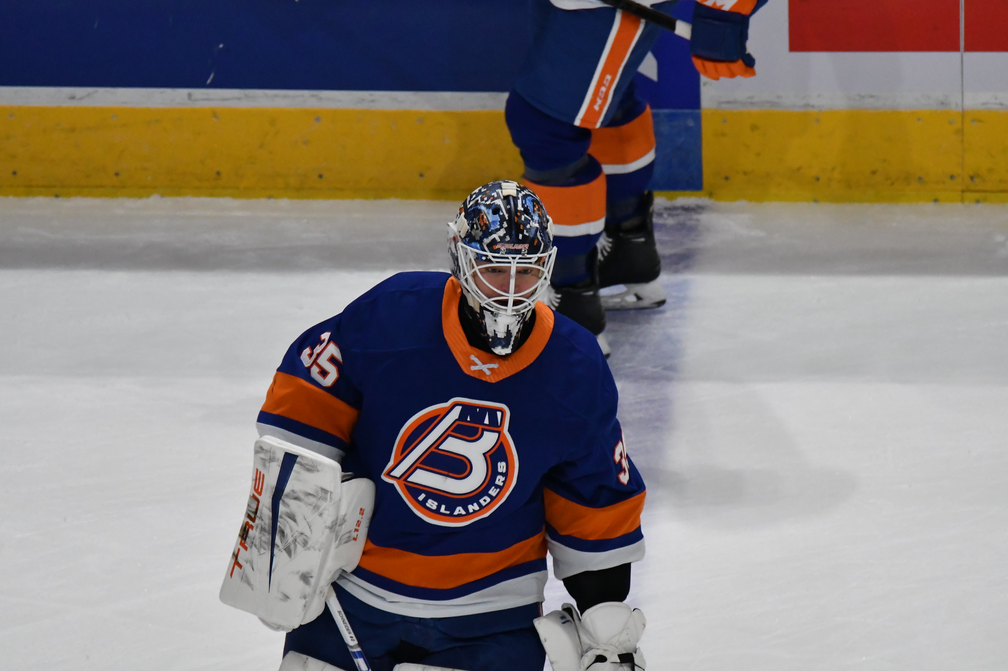 Islanders goaltender Cory Schneider shuts the door on Phantoms Wednesday afternoon.